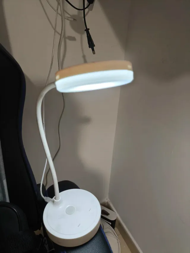Lampada LED da scrivania USB in legno
