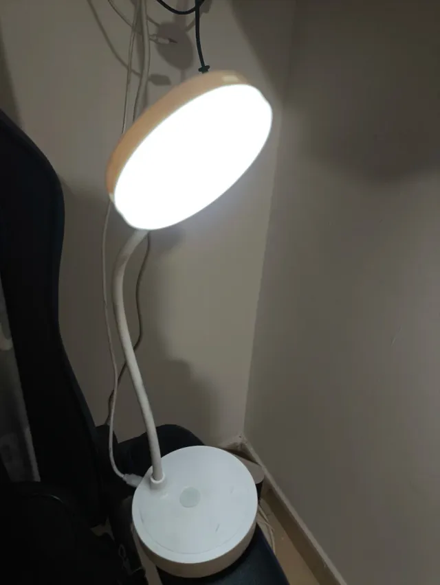 Lampada LED da scrivania USB in legno