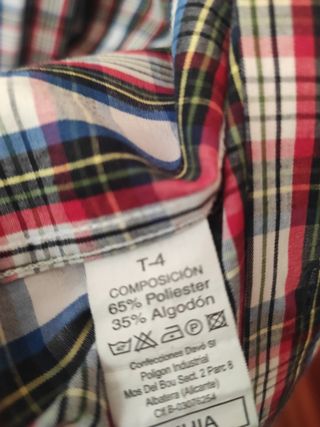 Camisa cuadros "MHIA" talla 4