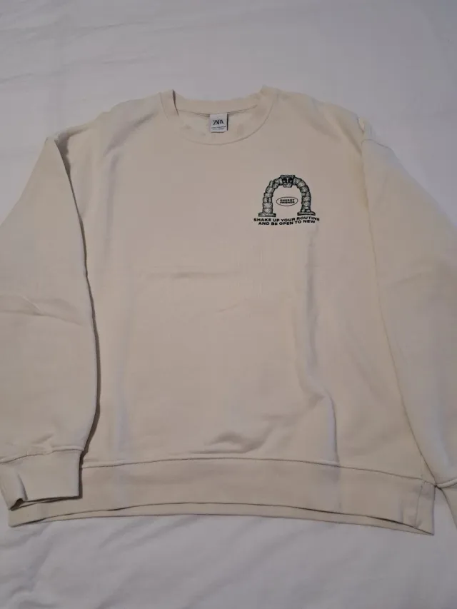 Sudadera Zara Hombre Beige