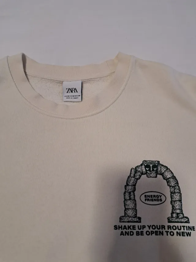 Sudadera Zara Hombre Beige