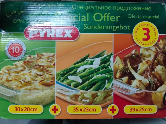 Set 3 Bandejas Pyrex Horno
