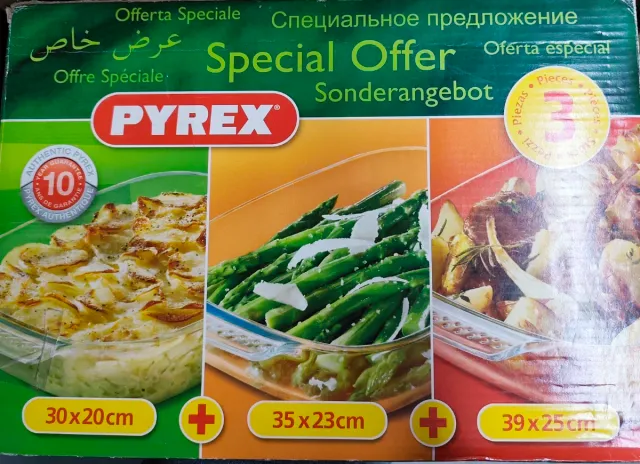 Set 3 Bandejas Pyrex Horno