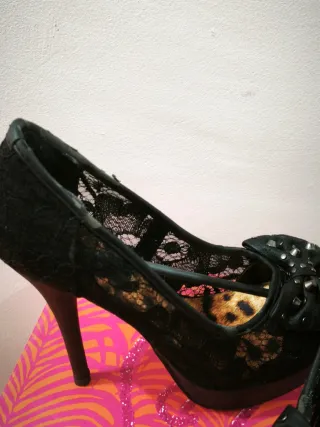Zapatos Tacón de encaje y plataforma