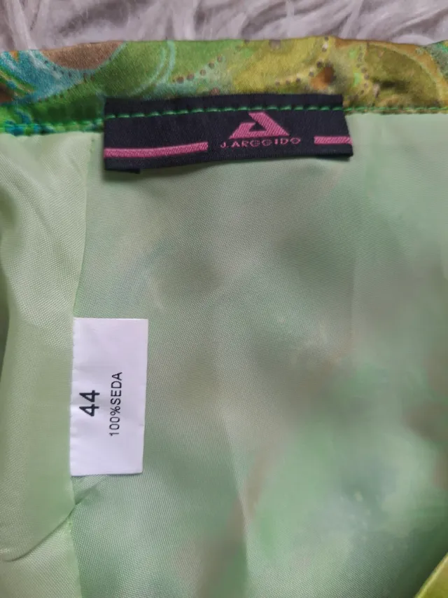 Vestido de fiesta verde y amarillo