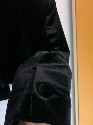 Chaqueta Americana Negra Terciopelo / brillo