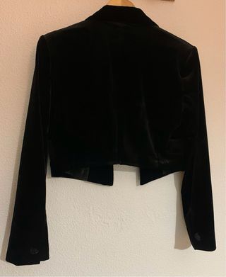 Chaqueta Americana Negra Terciopelo / brillo