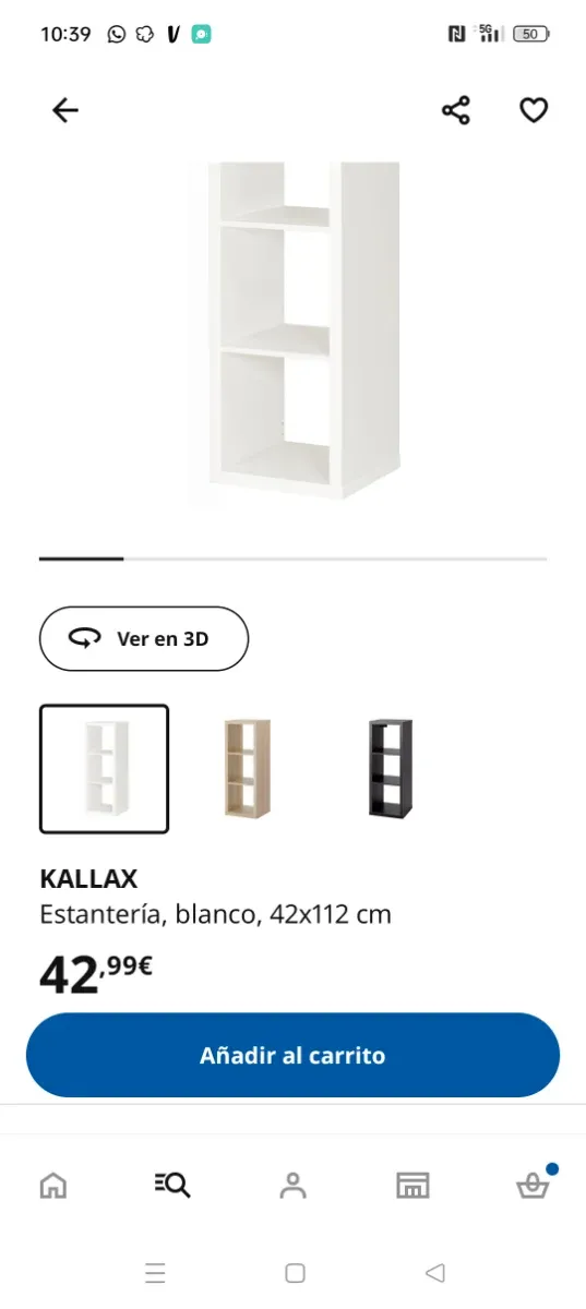 Estantería KALLAX blanca 42x112 cm