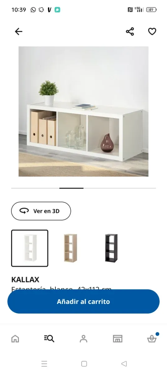 Estantería KALLAX blanca 42x112 cm