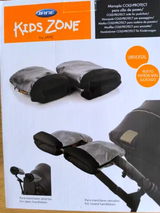 Manoplas para carrito de bebé grises. Muy cálidas.