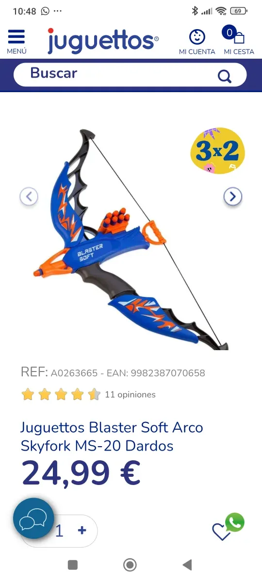 Arco Blaster Soft con Dardos