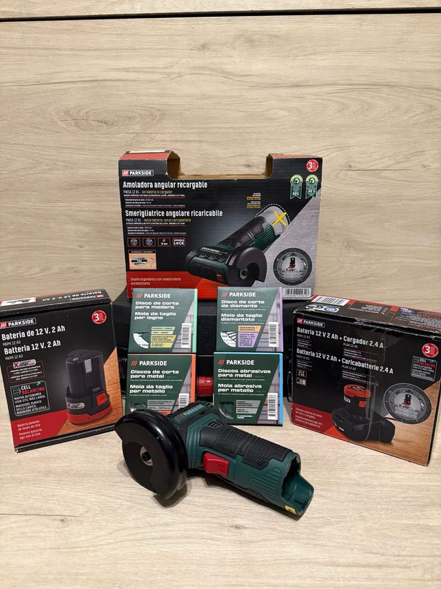 Mini amoladora 12V PARKSIDE + Batería 2Ah