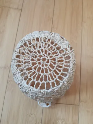 Cestino beige macramè