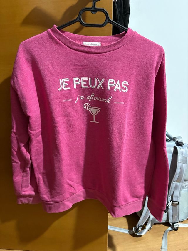 Sudadera Cache Cache fucsia Je peux pas
