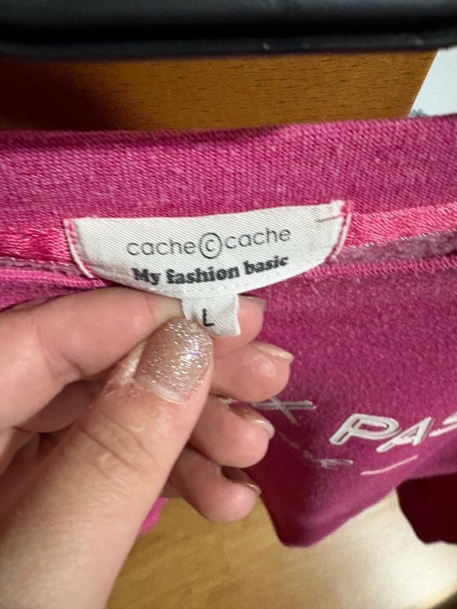 Sudadera Cache Cache fucsia Je peux pas