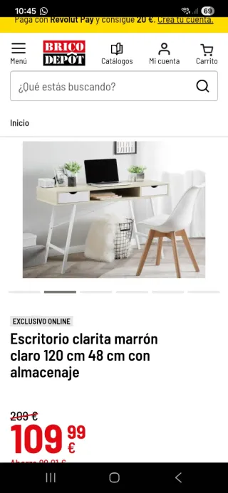 Escritorio 120x48x77 cm