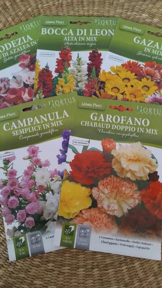 5 bustine di semi di fiori Hortus