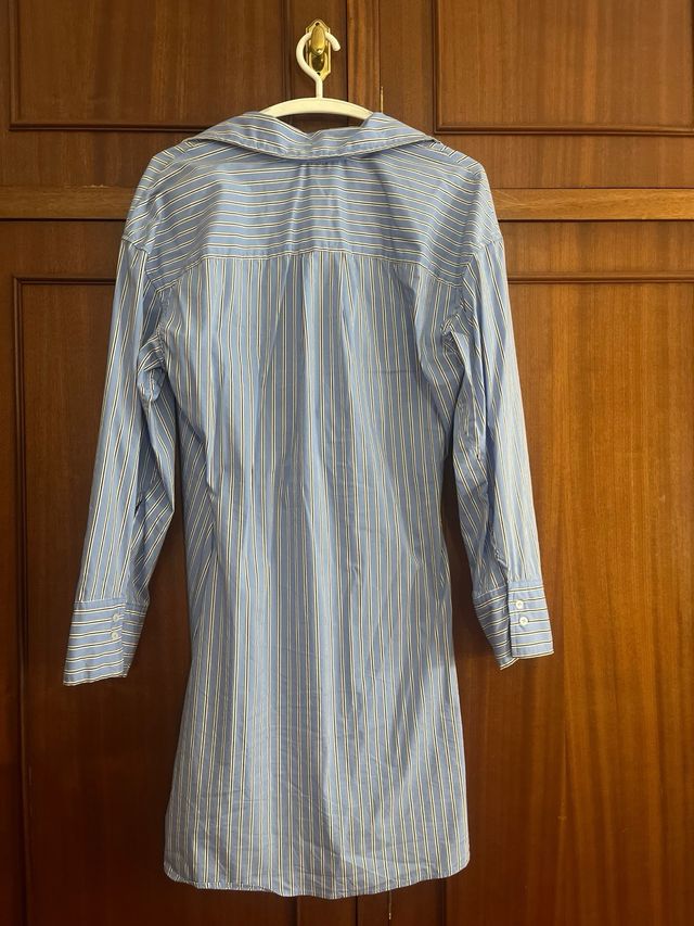 Vestido camisero Mango rayas azules