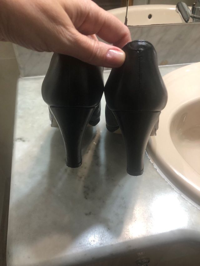 Zapatos de tacón negros piel T:39