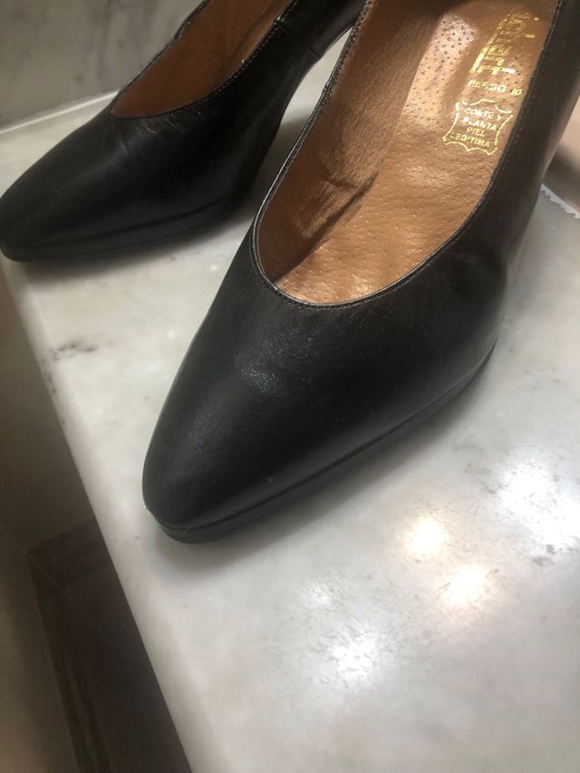Zapatos de tacón negros piel T:39