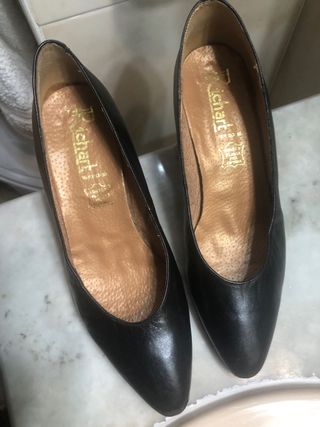 Zapatos de tacón negros piel T:39