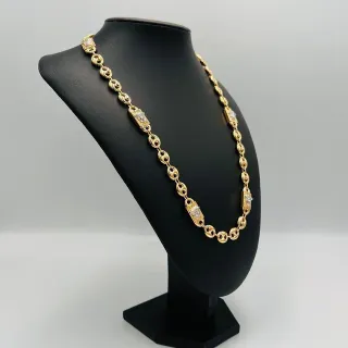 Cadena Calabrote Medusa Bicolor 18K