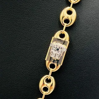 Cadena Calabrote Medusa Bicolor 18K