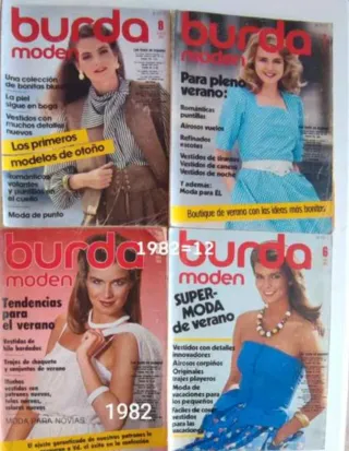 12 revistas burda diferentes con patrones año 1982