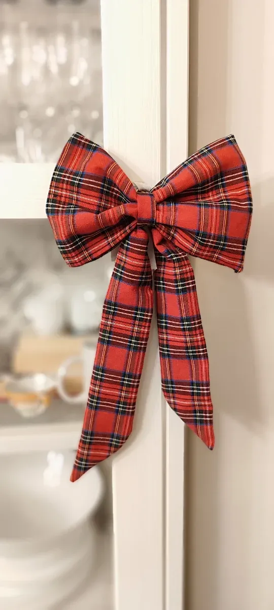 Lazos Navideños Escoceses Rojos