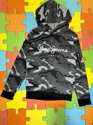 Sudadera Pepe Jeans Camuflaje Gris y Negra