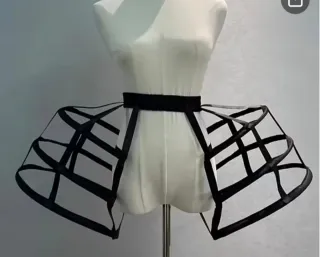 Falda Can Can Jaula Enaguas Tutú Negro Talla s-m