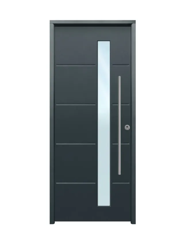 Puerta de entrada metálica izquierda