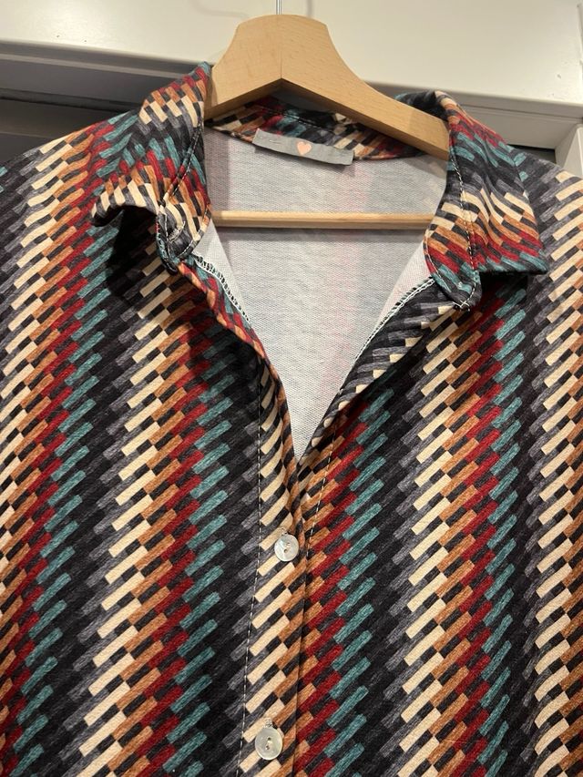 Vestido camisero estampado mujer talla U