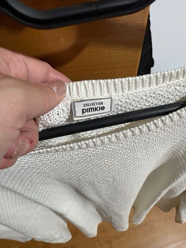 Jersey Pimkie punto largo blanco