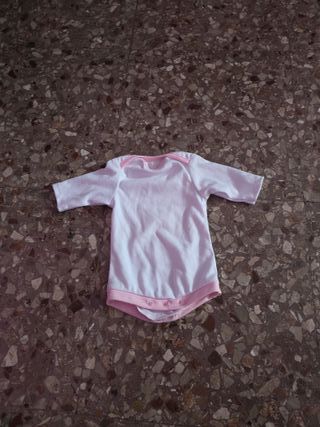 Body per bambola bianco e rosa