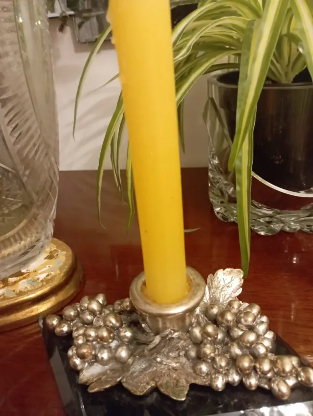 Portavelas Art Decó baño de plata