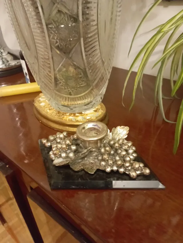 Portavelas Art Decó baño de plata