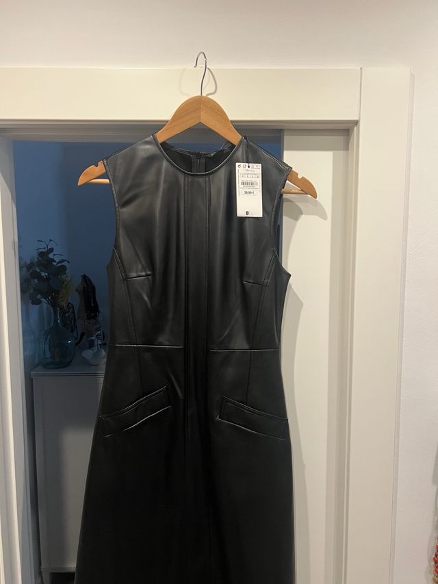 Vestido Sfera Polipiel Negro Talla S
