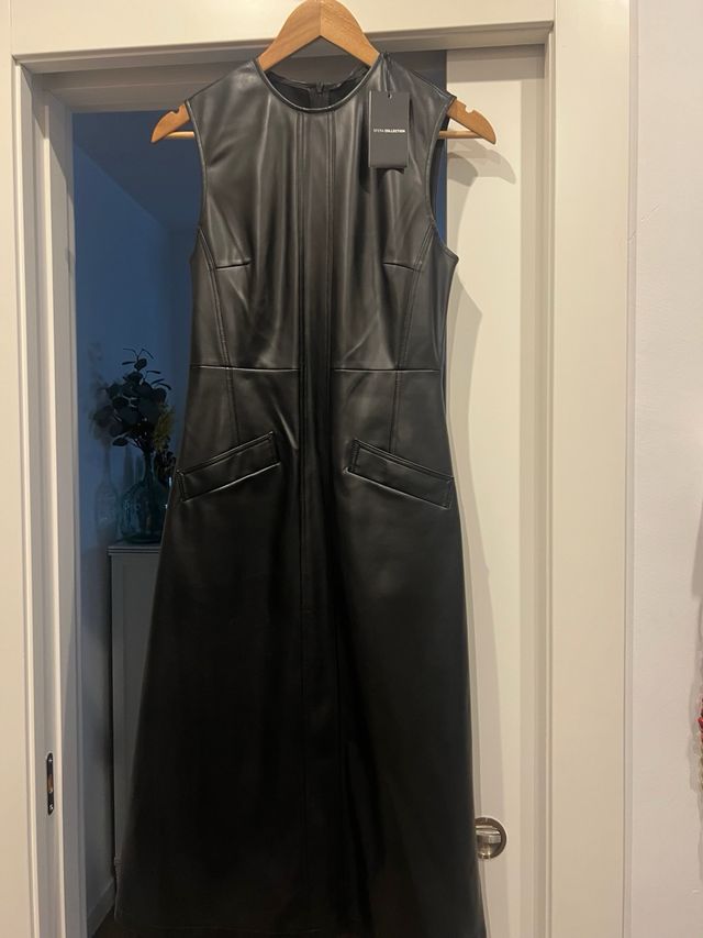 Vestido Sfera Polipiel Negro Talla S