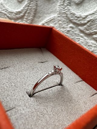 Anillo Oro Blanco Diamante Lecarre