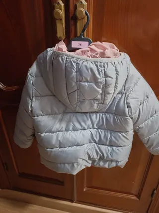 Chaqueta niña gris y rosa talla 36