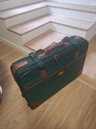 Maleta Saxoline Vintage Verde y Marrón