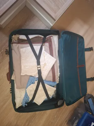 Maleta Saxoline Vintage Verde y Marrón