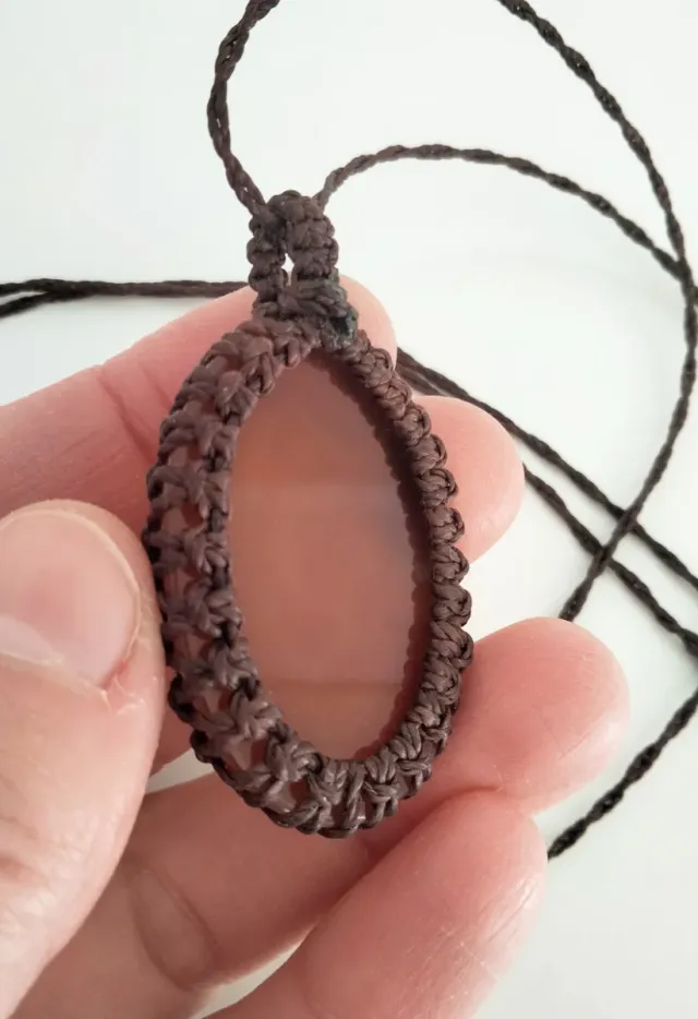 Collana macramè con agata corniola