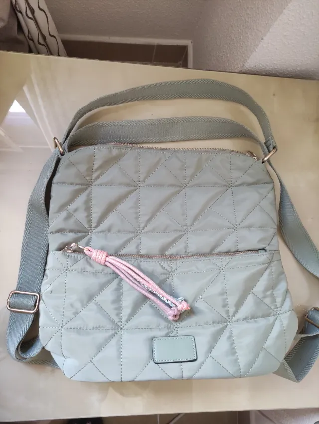 Mochila/Bolso Mujer Verde y Rosa