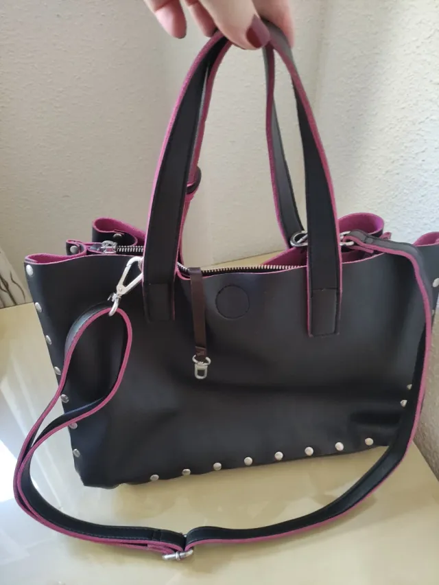 Bolso Negro y Rosa Mujer