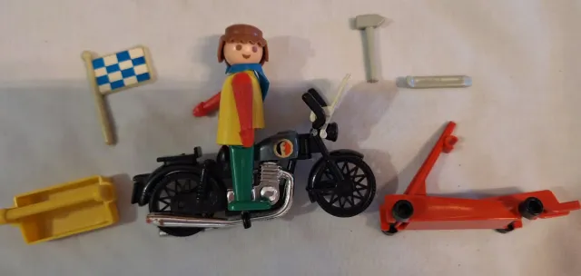 Lote Playmobil: Moto, Figura e Accessori