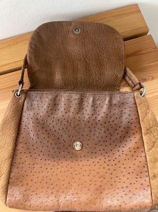 Bolso Gloria Ortiz Piel Beige y Marrón