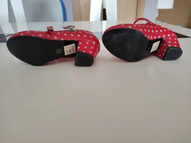 Zapatos Flamenca Niña Talla 24 Rojo Lunares