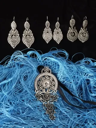Conjunto Joyería Traje Regional Plata